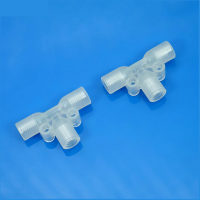 Adapters & Connectors: Tee Tubing Junction Connector, 1/4"-28 Thread, PP or PTFE Material, 30 Pieces/Pk