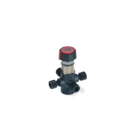 Low Pressure 4-Port Switching Valve V-101L, Bulkhead Version, "L" Flow Low Pressure 4-Port Switching Valve V-101L, Bulkhead Version, "L" Flow