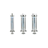 Gas Tight Glass Syringes, PTFE Tipped Plunger, Standard 1/4''-28 Threads on Ports, 0.5mL to 100mL Volume